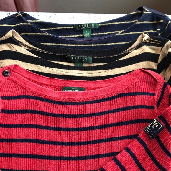 Lot of 3 Ralph Lauren shirts size large in used condition cotton blend - Picture 1 of 11